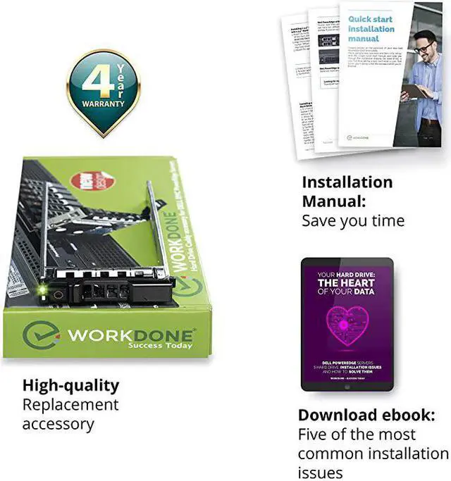 Alt view image 7 of 7 - 12Pack 25 T440 T640 R430 T430 R630 T630 R730xd R830 R930 T620 R720 R820 Drive Caddy G176J Compatible for Dell PowerEdge Servers Sled Sticker Labels Manual Additional Tray Screws