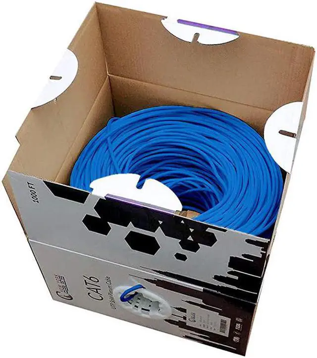 Alt view image 2 of 5 - Plenum Cable 1000ft CMP Fluke Tested Ethernet Cables 550MHz 23AWG10 Gigabit UTP LAN Internet Cable Unshielded Twisted Pair Solid Bandwidth Blue
