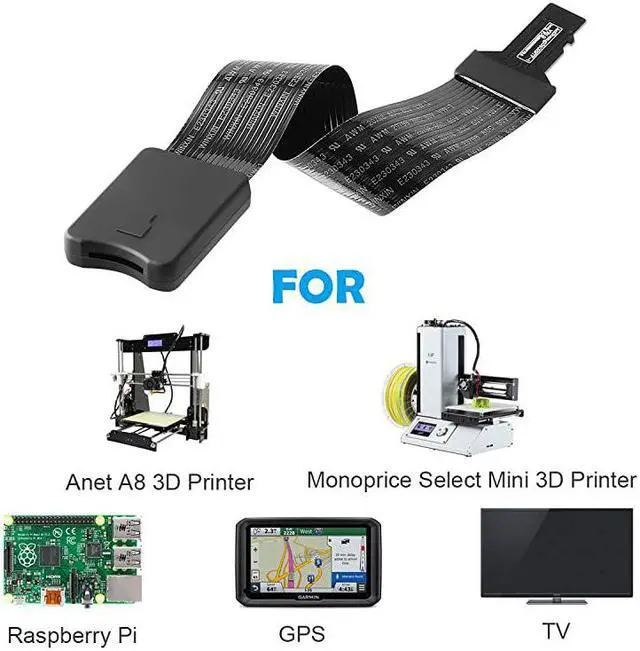 Alt view image 4 of 7 - Micro SD to Micro SD Card Extension Cable Adapter Flexible Extender Compatible with Ender 3 Pro/Ender 3/Ender 3 V2/Ender 5/SanDisk MicroSDHC/Anet A8 3D Printer/Raspberry Pi/GPS/TV(5.9in/15cm)