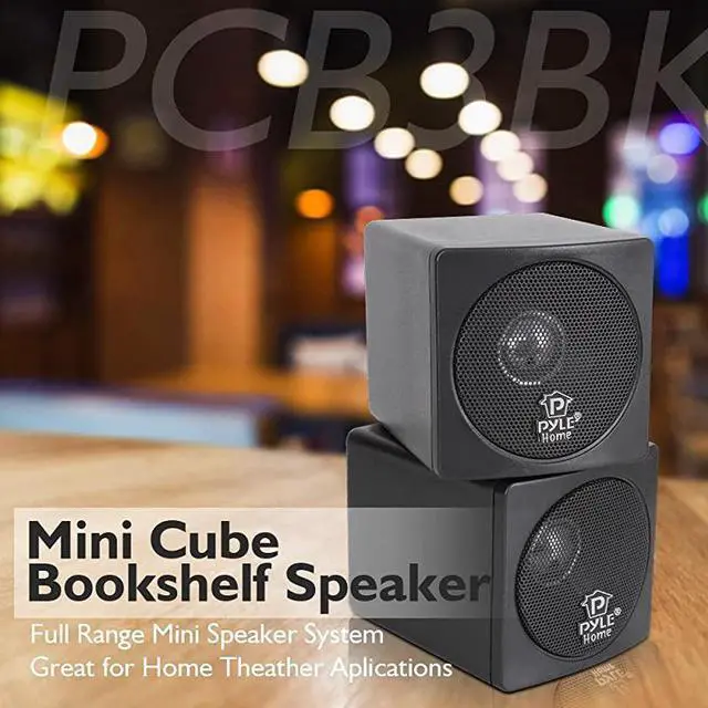 Alt view image 3 of 6 - 3quot Mini Cube Bookshelf Speakers 100W Small Bookshelf Speakers w 3quot Paper Cone Driver 8 Ohm Passive Audio Book Shelf Speaker Pair For Home Theater Stereo Surround Sound  Home PCB3BK Black