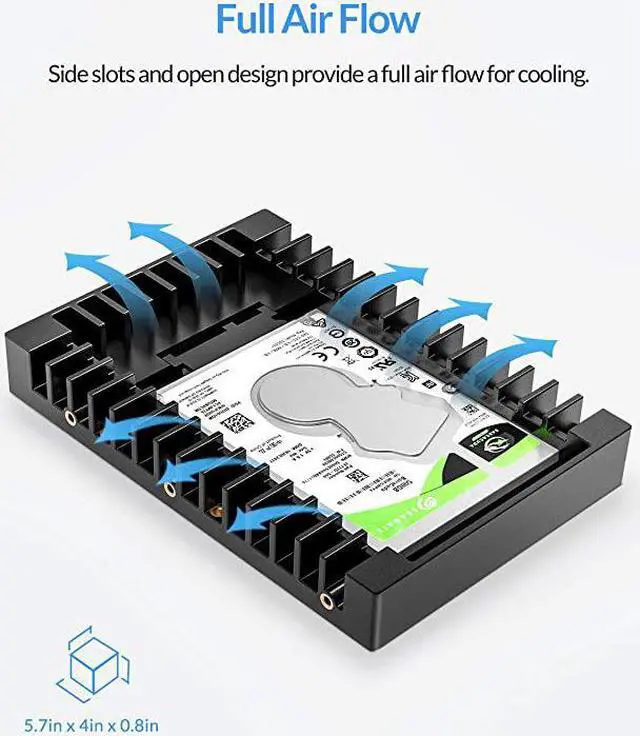 Alt view image 5 of 7 - 25 SSD SATA to 35 Hard Drive Adapter Internal Drive Bay Converter Mounting Bracket Caddy Tray for 7 95 125mm 25 inch HDD SSD with SATA III Interface