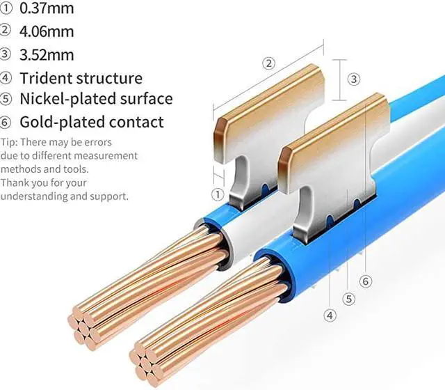 Alt view image 4 of 7 - CAT6 RJ45 Connectors Ethernet End  GoldPlated 8P8C UTP Network Plug for Solid Wire amp Standard Cable Transparent Crimp Connector Cat6a Cable Insert 50Pack