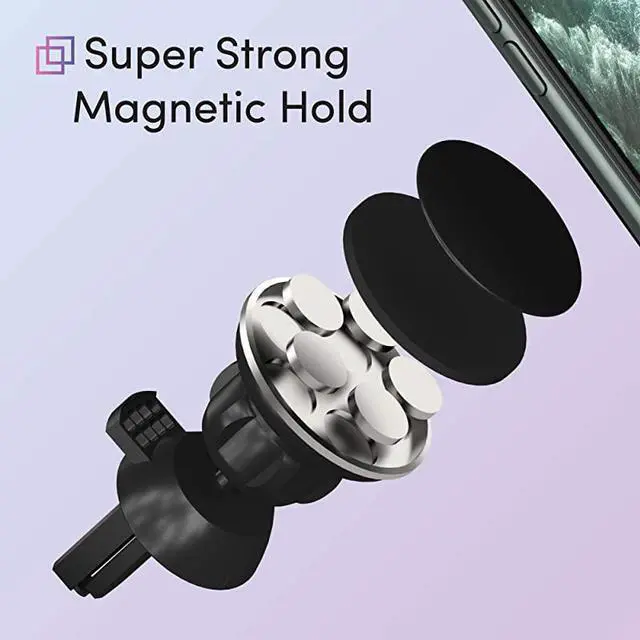 Alt view image 2 of 6 - Air Vent Magnetic Phone Car Mount 2 Pack 360 Rotation Cell Phone Holder Magnet Compatible with Apple iPhone 11 11 ProMax XR XSMax X 8 7 Android for Samsung Galaxy