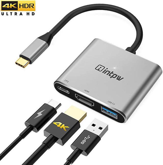 USB C to HDMI Adapter 4K for MacBook Pro Switch HDMI Adapter Dock with USB 30 Port TypeC PD Charging Port Compatible Air 2018Chromebook PixelDell XPS13 Space Grey Cable