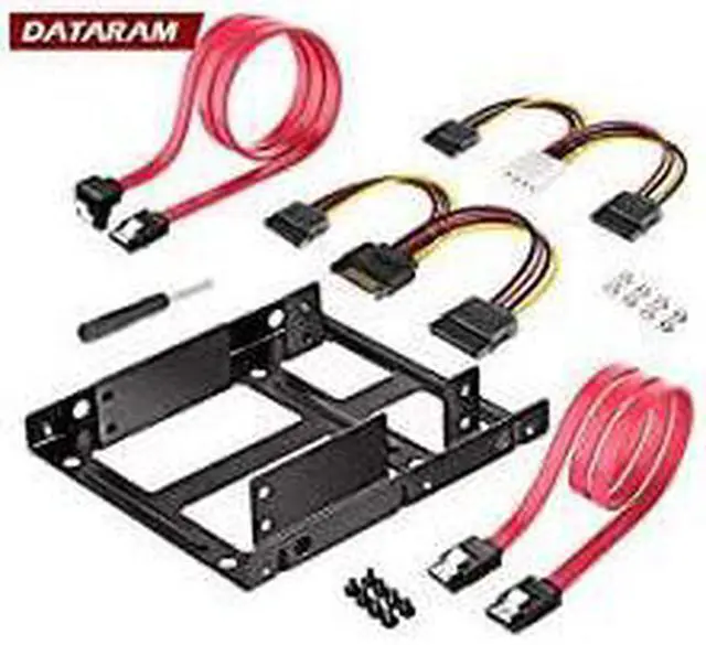 Main image of 2X 25 Inch SSD to 35 Inch Internal Hard Disk Drive Mounting Kit Bracket SATA Data Cables and Power Cables Included