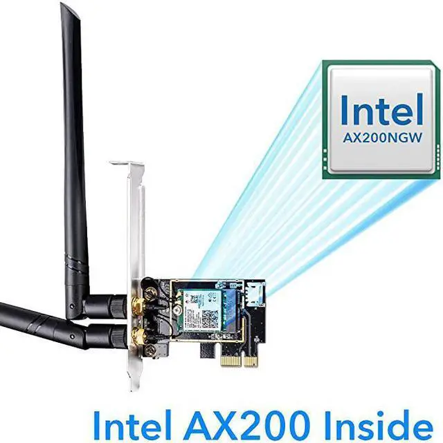 Alt view image 5 of 7 - WE3000 AX 3000Mbps Wireless WiFi 6 PCIe Card for PC Bluetooth 50 AX200 Module Inside 2402Mbps+574Mbps WiFi 6 Speed Bluetooth 504240 80211axacabgn Windows 10 64bit Only