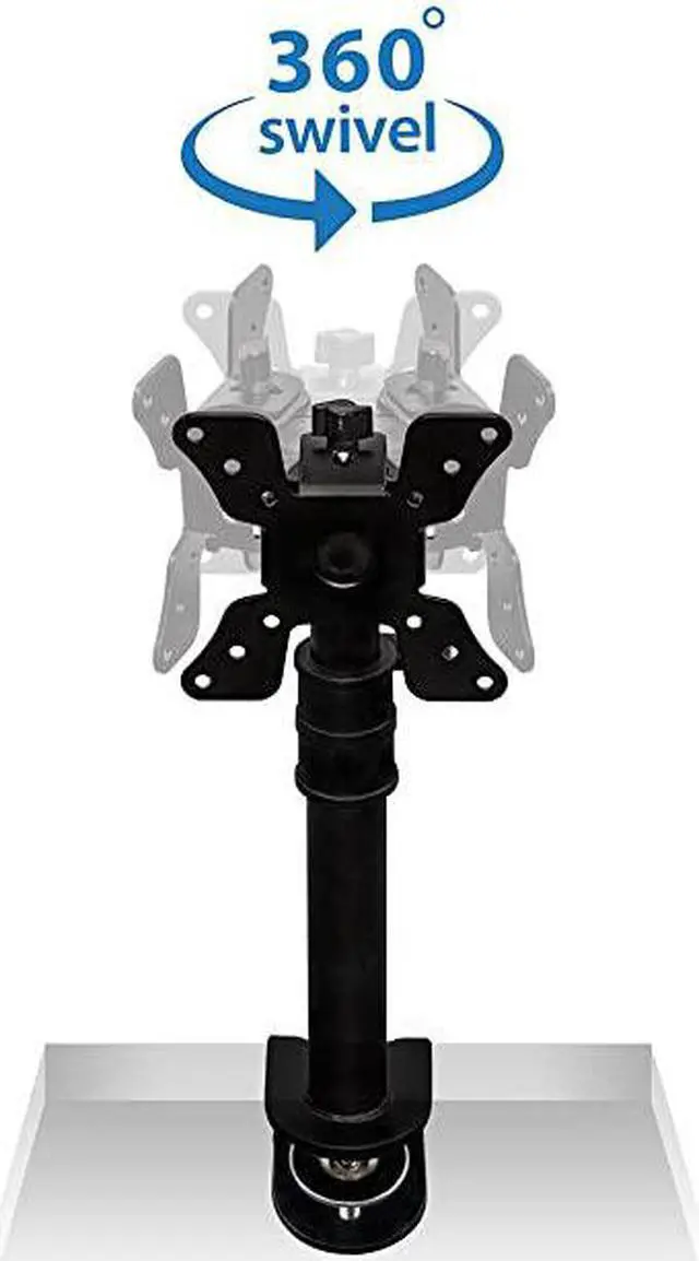 Alt view image 6 of 6 - Single VESA Monitor Mount | Vertical Monitor Desk Stand | Telescoping Pole Height Adjustable | Fits 19 20 21 22 23 24 27 29 30 Inch Computer PC Screens | CClamp Base