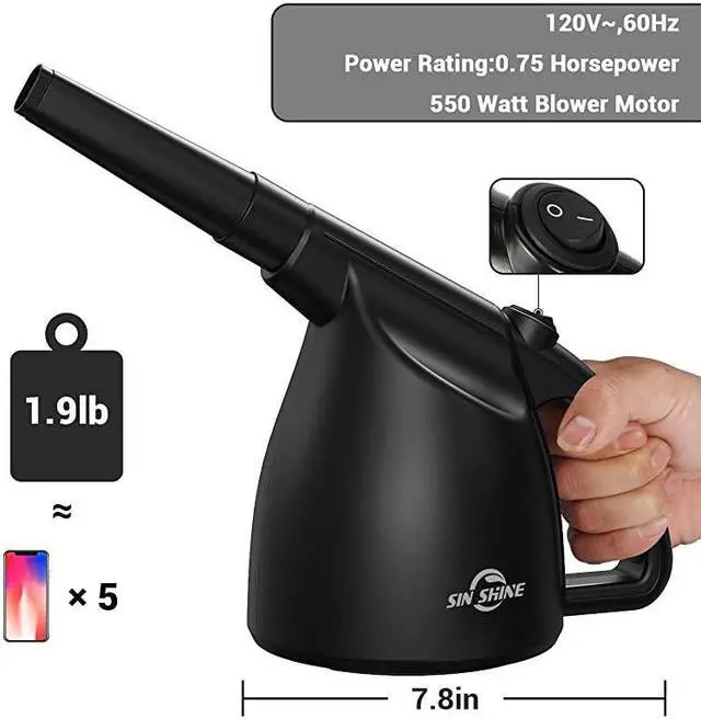 Alt view image 5 of 6 - Compressed Air 30 MultiUse Electric Air Duster for Cleaning Dust Hairs Crumbs Scraps for Laptop Computer Replaces Compressed Air Cans AD01Black