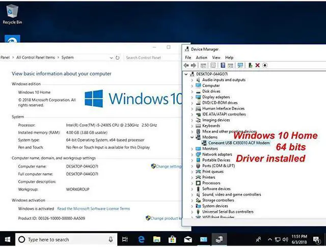 Alt view image 4 of 5 - 56K External Dial Up Fax Data Modem Windows 108 7 XPVista