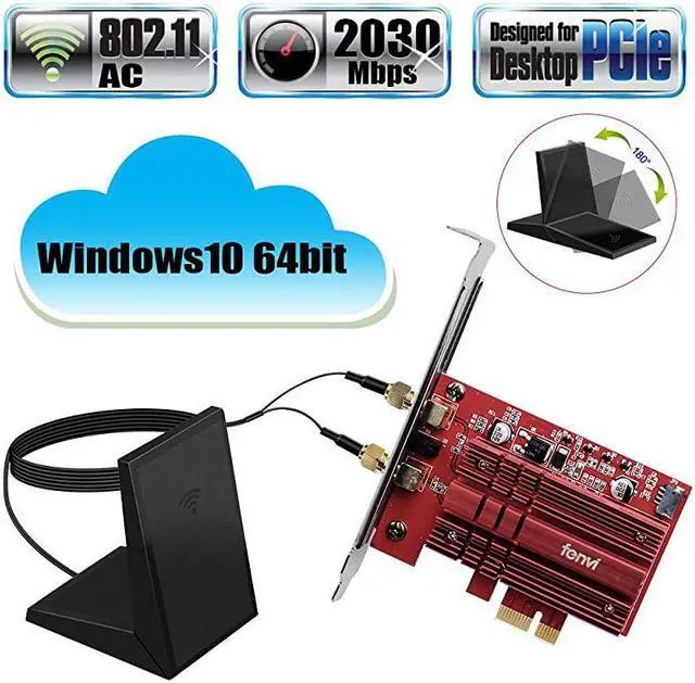 Alt view image 5 of 7 - WiFi Card Dual Band Wireless AC 9260 Gigabit PC PCIe 2030Mbps BT50 80211ac 24Ghz 5Ghz MUMIMO PCI Desktop WLAN PC BT 50 Network Adapter for Windows 10 WIFI Miracast Nic Advanced Heat Sink