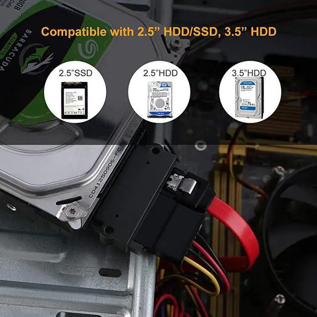 Alt view image 5 of 5 - SATA 22 Pin Male to SATA 22 Pin Female Adapter SATA 22 Pin 7+15 Male to Female Adapter for 25 HDD Black