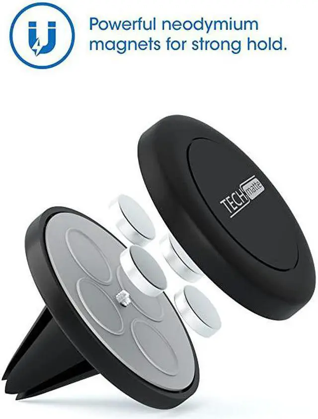 Alt view image 3 of 6 - Magnetic Car Phone Mount (2-Pack) - Universal Air Vent Magnetic Phone Mount Holder (2-Pack, Black)