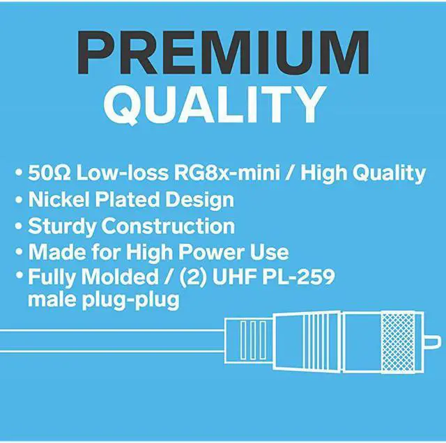 Alt view image 6 of 7 - Coax Cable Connector Coaxial Cable Connector Antenna Cable RG8X Coax Connector Coaxial Cable 50 Ft RG8X Coaxial Cable UHF Antenna Cable Male To Male Cable 152 M  205750
