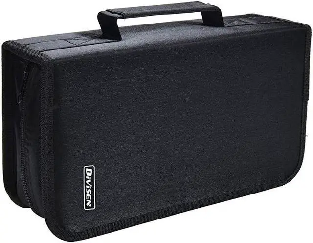 Main image of CDDVD Case Holder 128 Capacity CD VCD Media Wallet Storage Holder Booklet Organizer Black