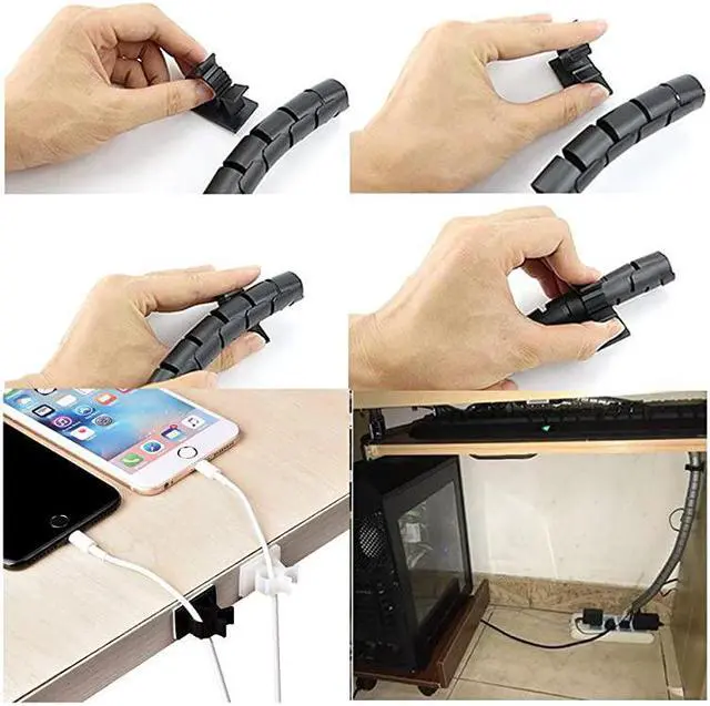Alt view image 6 of 7 - 100Pcs 3 Sizes Adjustable Multipurpose SelfAdhesive Cable Clips Wire Clamps Cord Holders Cable Organizers for Cord Management