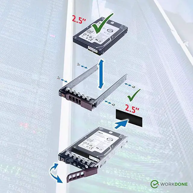 Alt view image 4 of 7 - 12Pack 25 T440 T640 R430 T430 R630 T630 R730xd R830 R930 T620 R720 R820 Drive Caddy G176J Compatible for Dell PowerEdge Servers Sled Sticker Labels Manual Additional Tray Screws
