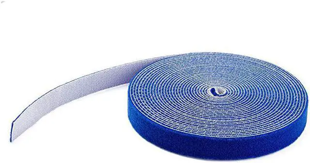 Main image of com 100ft Hook and Loop Roll CuttoSize Reusable Cable Ties Bulk Industrial Wire Fastener TapeAdjustable Fabric Wraps BlueResuable Self Gripping Cable Management Straps HKLP100BL