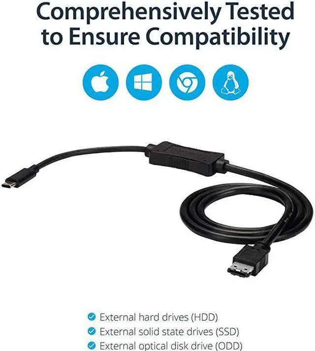 Alt view image 3 of 6 - com USB C to eSATA Cable 3 ft 1m 5Gbp for HDDSSDODD External Hard Drive Adapter USB 30 to eSATA Converter USB3C2ESAT3