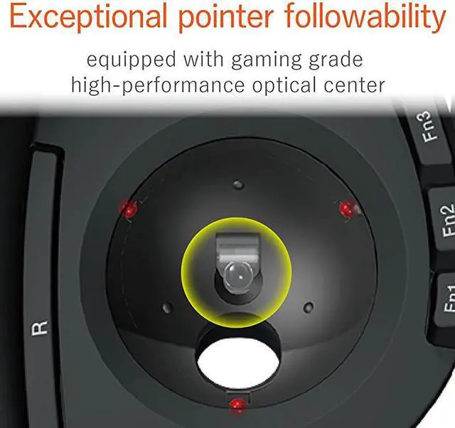 Alt view image 6 of 7 - MDT2DRBK Wireless index finger Trackball mouse EXG series L size 24GHz 8 buttons Black
