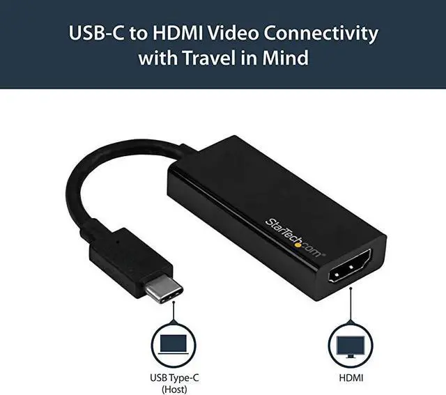 Alt view image 2 of 5 - com USB 31 Type C to HDMI Adapter with HDR 4K 60Hz TB3 Compatible Windows Mac Compatible Black USB C to HDMI Monitor Converter CDP2HD4K60H