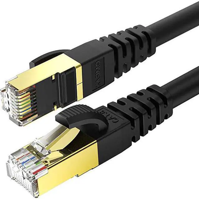 Main image of Cable CAT 8 6 ft Black Round Network Internet LAN CableHigh Speed 40Gbps 2000Mhz SFTP LAN Wire Internet Patch Cable with RJ45 Connector for SwitchRouterXbox