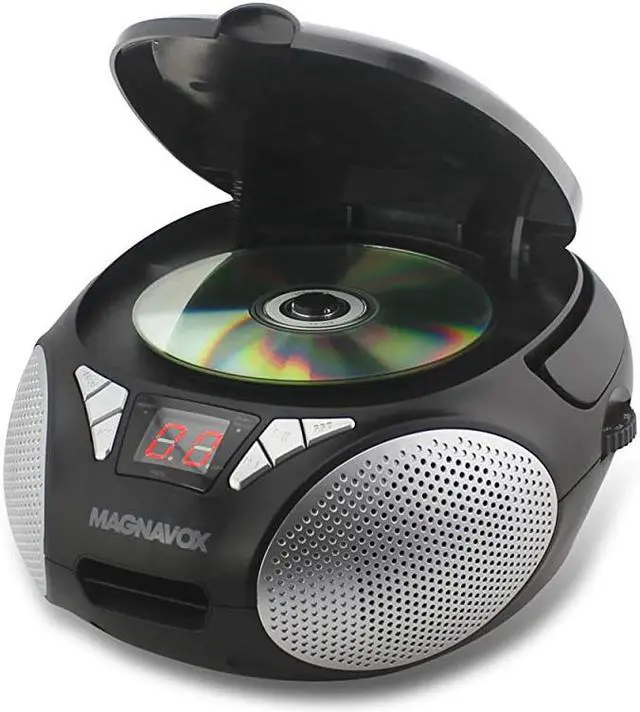 Alt view image 2 of 6 - MD6924 Portable Top Loading CD Boombox with AMFM Stereo Radio in Black | CDRCDRW Compatible | LED Display | AUX Port Supported | Programmable CD Player |