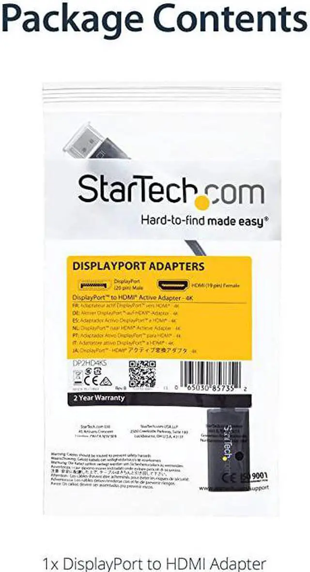 Alt view image 6 of 6 - com DisplayPort to HDMI Adapter - 4K 30Hz Active DisplayPort to HDMI Video Converter - DP to HDMI Monitor/TV/Display Cable Adapter Dongle - Ultra HD DP 1.2 to HDMI 1.4 Adapter (DP2HD4KS)