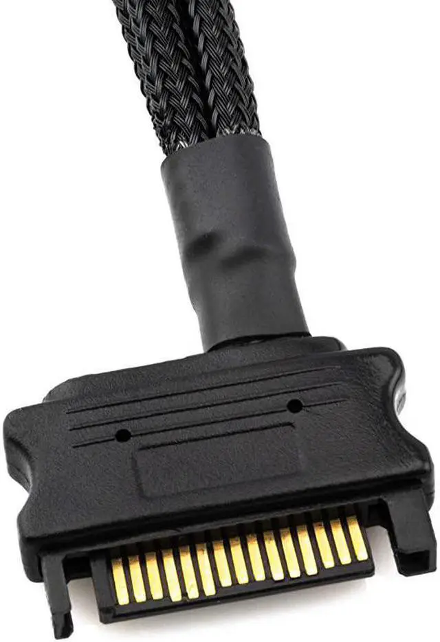 Alt view image 2 of 6 - SATA to 3 x 4Pin PWM Sleeved Fan Power Adapter Cable