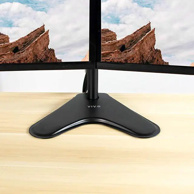 Alt view image 5 of 7 - Quad LCD Computer Monitor Mount Free Standing Heavy Duty Desk Stand Fully Adjustable Holds 4 Screens up to 30 inches STANDV004F