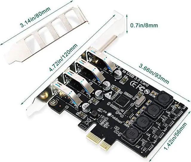 Alt view image 7 of 7 - PCIE 4-Ports Super Fast 5Gbps USB 3.0 Expansion Card for Windows Server XP Vista 7 8 8.1 10 (32/64bit) Desktop PC-Build in Self-Powered Technology-No Need Additional Power Supply (FS-U4L-Pro)