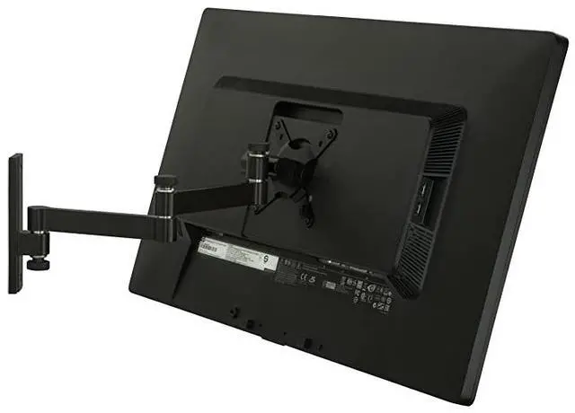 Alt view image 3 of 7 - Full Motion Computer Monitor Wall Mount Articulating Arm Fits Single Monitor Screens 19 20 215 22 24 27 30 Inches VESA 75 and 100 Compatible 33 lb Capacity Black