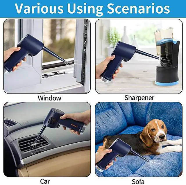Alt view image 7 of 7 - Air Duster Say Goodbye to Compressed Air Can Cordless Air Duster Electric Air Duster with Battery6000mAh Replacement for Air Canister Compressed Air for s Vacuum