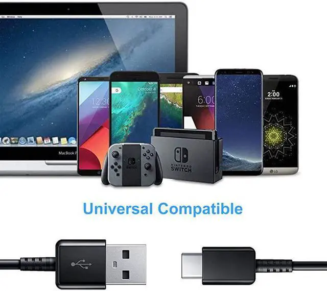 Alt view image 5 of 5 - Fast Charging Wall Charger and 5Feet USB Type C Cable Kit Bundle Compatible with Samsung Galaxy S20S10S10+S9S9+S8S8+ Note 8Note 9 Other Smartphones Black