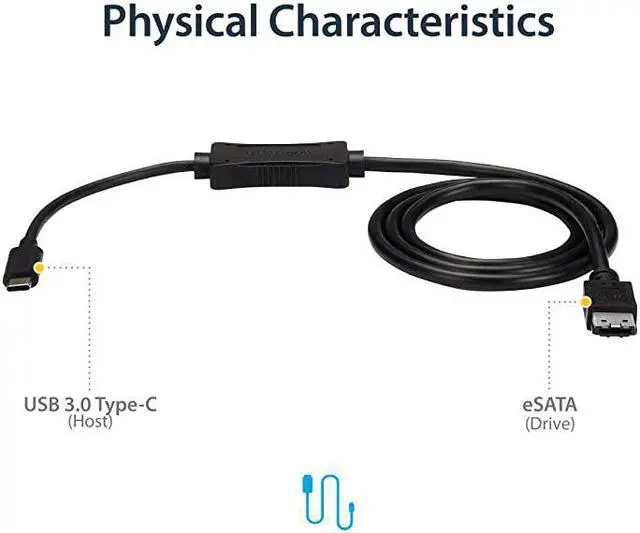 Alt view image 5 of 6 - com USB C to eSATA Cable 3 ft 1m 5Gbp for HDDSSDODD External Hard Drive Adapter USB 30 to eSATA Converter USB3C2ESAT3