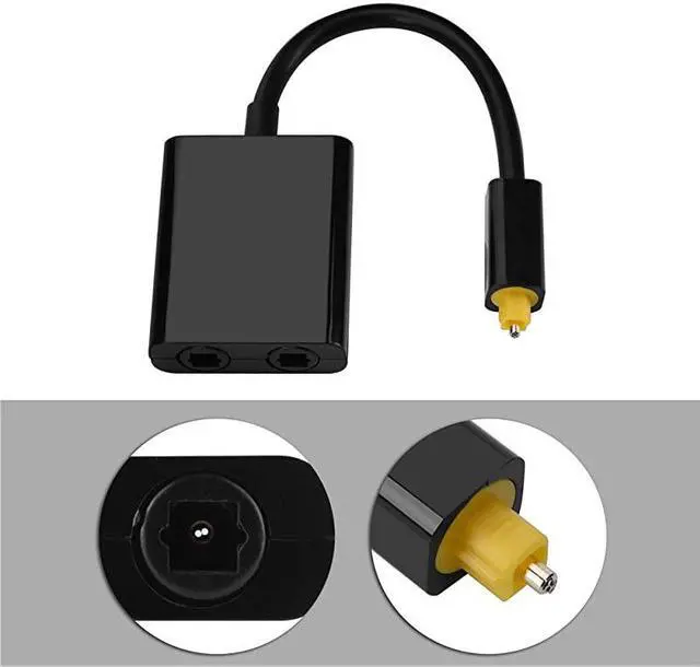 Alt view image 5 of 7 - Dual Port Toslink Digital Optical Audio Splitter Adapter Audio Cable Fiber Optic Audio Cable 1 In 2 OutBlack Product Name