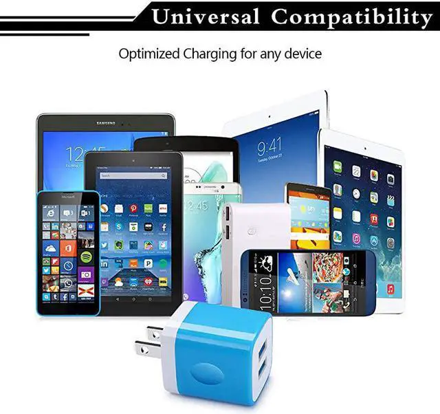 Alt view image 5 of 7 - Wall Charger Charging Block 5Pack 21A Wall Plug Portable Power Cube Brick Charger Adapter Compatible with iPhone 1111 Pro MaxXs MaxXsXRX876S6 Plus Samsung Galaxy S20 A10e A20 A50 A80