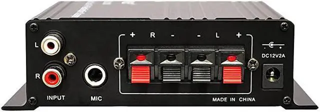 Alt view image 2 of 4 - Home Mini Audio Amplifier 60W Portable Dual Channel Surround Sound HiFi Stereo Receiver w 12V AC Adapter AUX MIC IN Supports Smart Phone iPhone iPod MP3 For 28ohm Speakers  PFA200