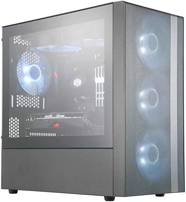Alt view image 7 of 7 - Master MasterBox NR600 ATX MidTower with Front Mesh Ventilation Minimal Design Tempered Glass Side Panel and Single Headset Jack