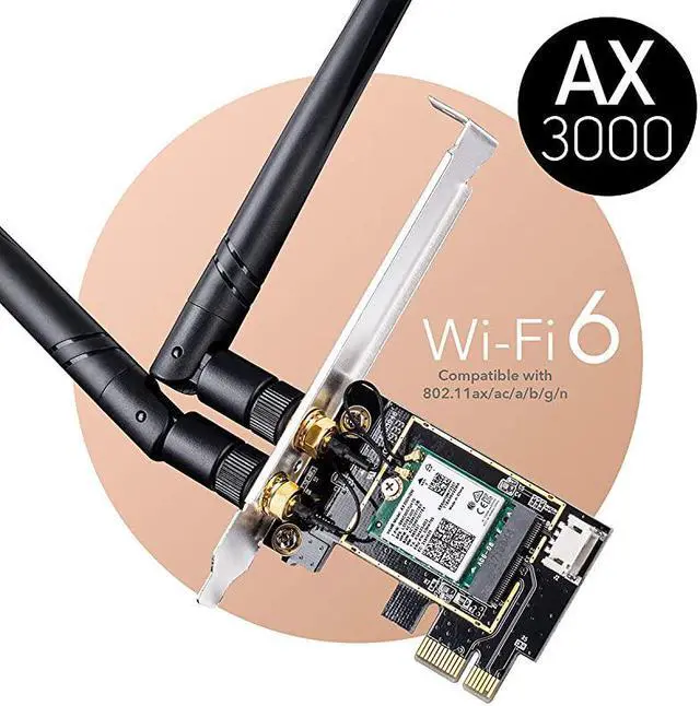 Alt view image 2 of 7 - WE3000 AX 3000Mbps Wireless WiFi 6 PCIe Card for PC Bluetooth 50 AX200 Module Inside 2402Mbps+574Mbps WiFi 6 Speed Bluetooth 504240 80211axacabgn Windows 10 64bit Only