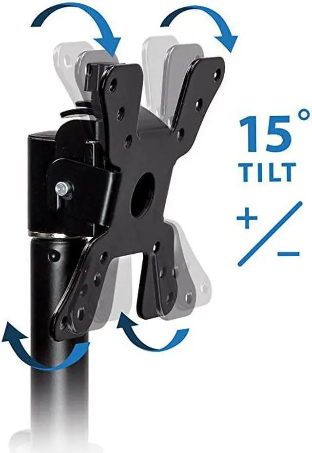 Alt view image 4 of 6 - Single VESA Monitor Mount | Vertical Monitor Desk Stand | Telescoping Pole Height Adjustable | Fits 19 20 21 22 23 24 27 29 30 Inch Computer PC Screens | CClamp Base