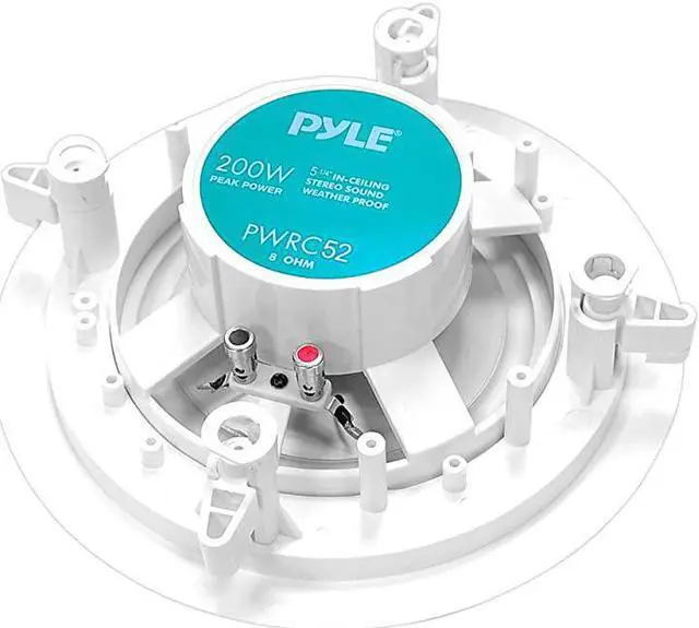 Alt view image 3 of 5 - 525 Ceiling Wall Mount Speakers 2Way Weatherproof Full Range Woofer Speaker System Flush Design w 65Hz22kHz Frequency Response 200 Watts Peak Template for Easy Installation  PWRC52
