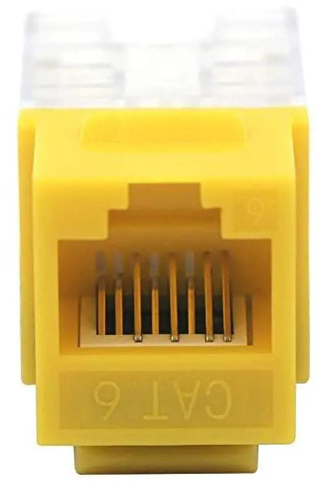 Alt view image 4 of 6 - 25Pack Cat6 RJ45 90 Degree Keystone Jack Punch Down Keystone Jack AdapterYellow UL Listed