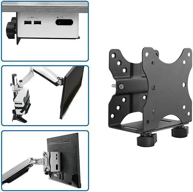 Alt view image 6 of 7 - com Thin Client Mount Mini PC VESA Mount Adjustable 7 to 28 Under Desk Computer Mount Mac Mini Monitor Mount ACCSMNT