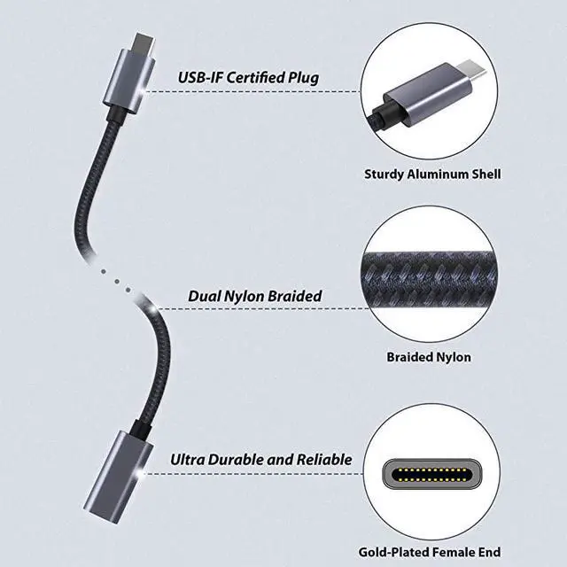 Alt view image 2 of 7 - USB Type C Extension Cable 33Ft1mNew Version USB 3110gbps Type C Male to Female Extension Charging Sync for Nintendo Switch MacBook Pro 20162017 Touchbar Dell XPS MS Surface Book