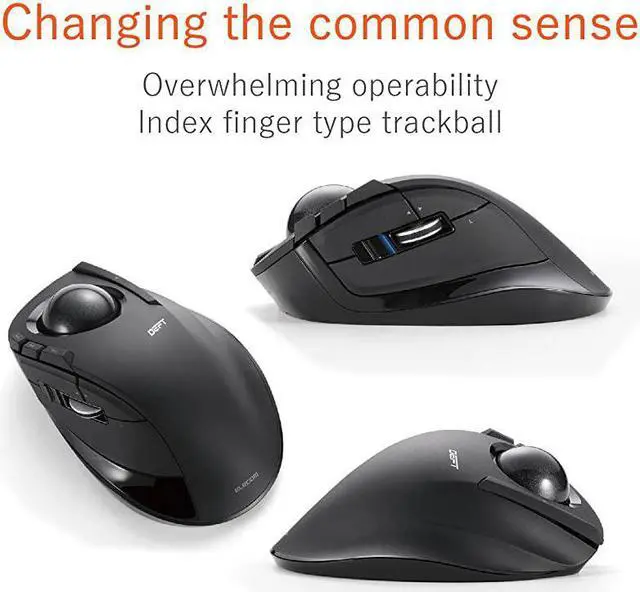 Alt view image 2 of 7 - MDT2DRBK Wireless index finger Trackball mouse EXG series L size 24GHz 8 buttons Black