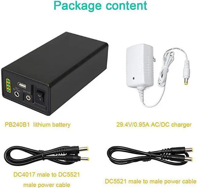 Alt view image 5 of 5 - 24V Lithium ion Battery PB240B1 Rechargeable 42980mAh 156Wh Liion Batteries Pack with DC 24V12 Volt and 5V USB Output for LED Light Strip CCTV Camera Smartphone and More