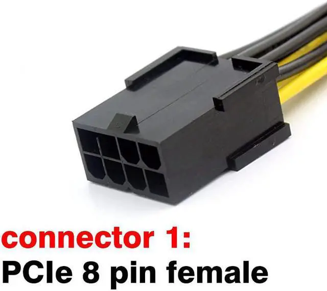 Alt view image 2 of 3 - PCIe 8 pin Extension Cable 8 pin Female to 86+2 pin Male PCI Express Power Extension Cable 25 inches 2 Pack