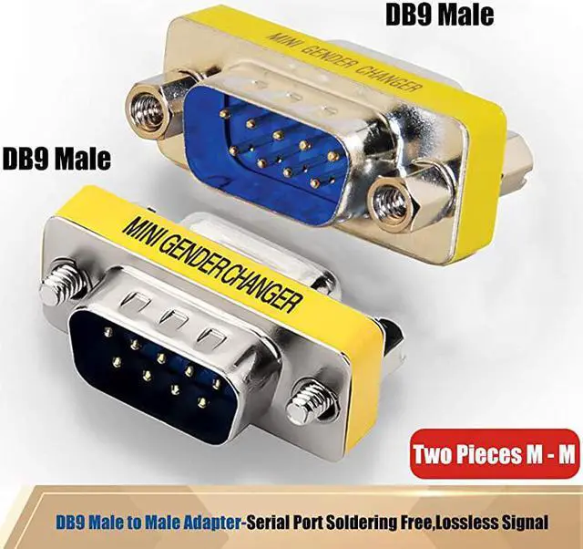 Alt view image 4 of 7 - 6Pack DB9 9Pin Male to MaleFemale to FemaleMale to Female Mini Gender Changer Coupler Connector RS232 Serial Cable Extender Adapter