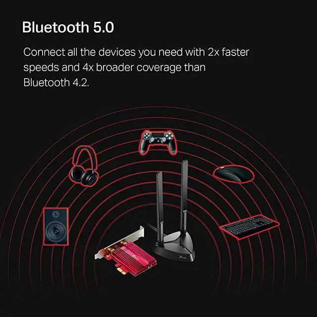 Alt view image 6 of 6 - WiFi 6 AX3000 PCIe WiFi Card Archer TX3000E Up to 2400Mbps Bluetooth 50 80211AX Dual Band Wireless Adapter with MUMIMOOFDMAUltraLow Latency Supports Windows 10 64bit only