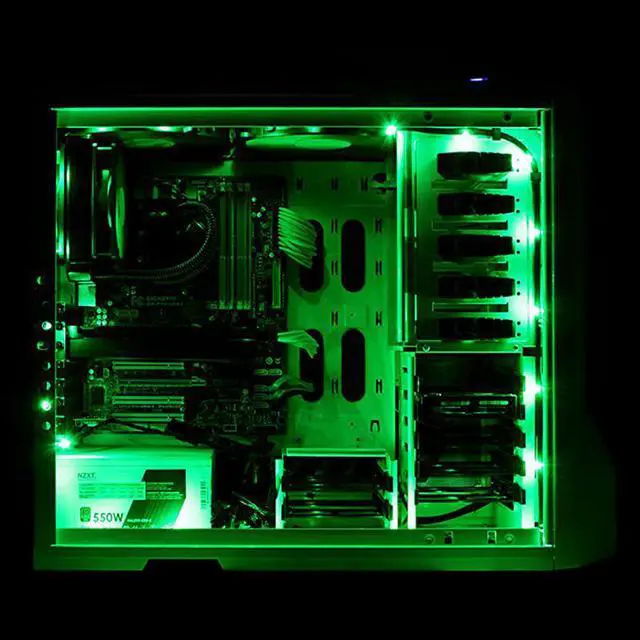 Alt view image 4 of 7 - PC LED Flexible Light Strip Computer Lighting Green with Magnetic for PC Case Computer Lighting Kit30cm18ledsS Series